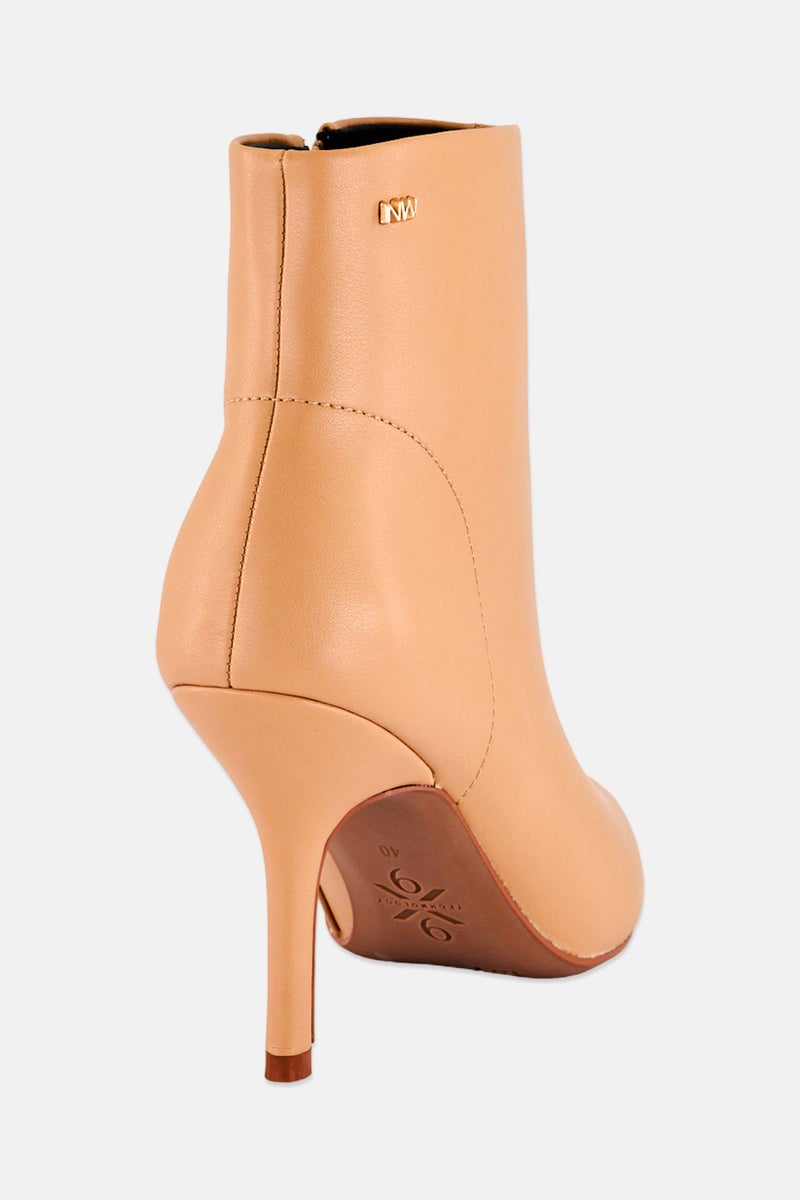 NINE WEST Women Drake Zipper Closure Ankle Boots, Tan - Image 2