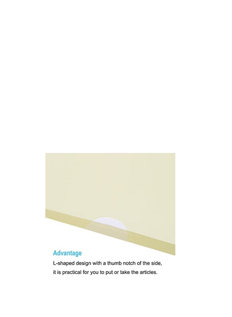 MARKQ حافظة بلاستيكية A4، مجلدات من نوع L، جيوب مشاريع شفافة، غلاف مستندات ورقية للمكتب، تخزين ورق، أصفر (عبوة من 12)  - Image 4