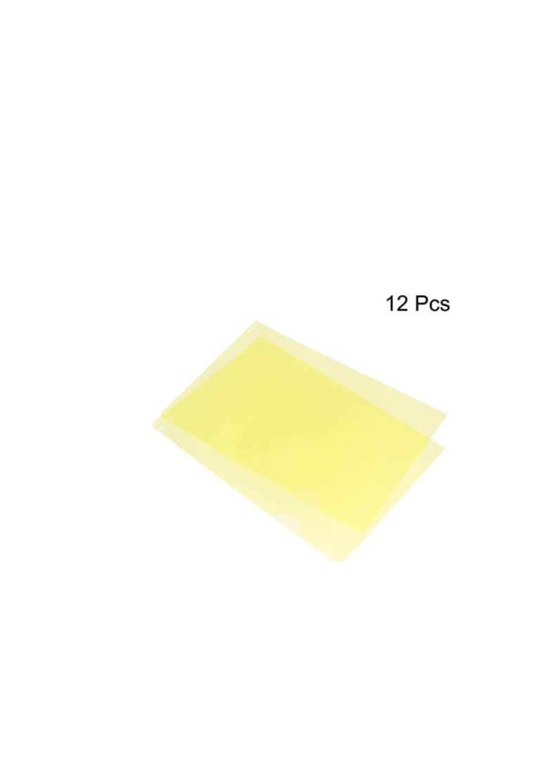 MARKQ حافظة بلاستيكية A4، مجلدات من نوع L، جيوب مشاريع شفافة، غلاف مستندات ورقية للمكتب، تخزين ورق، أصفر (عبوة من 12)  - Image 3