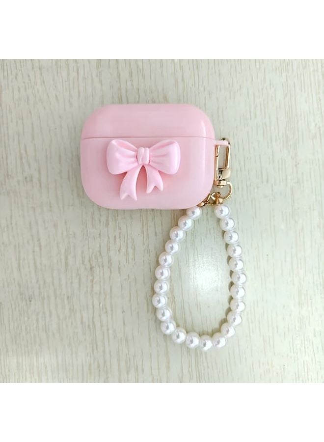 Pink Bow Pearl Pendant Case For AirPods Pro Anti Scratch Drop Protection Cover - Image 4