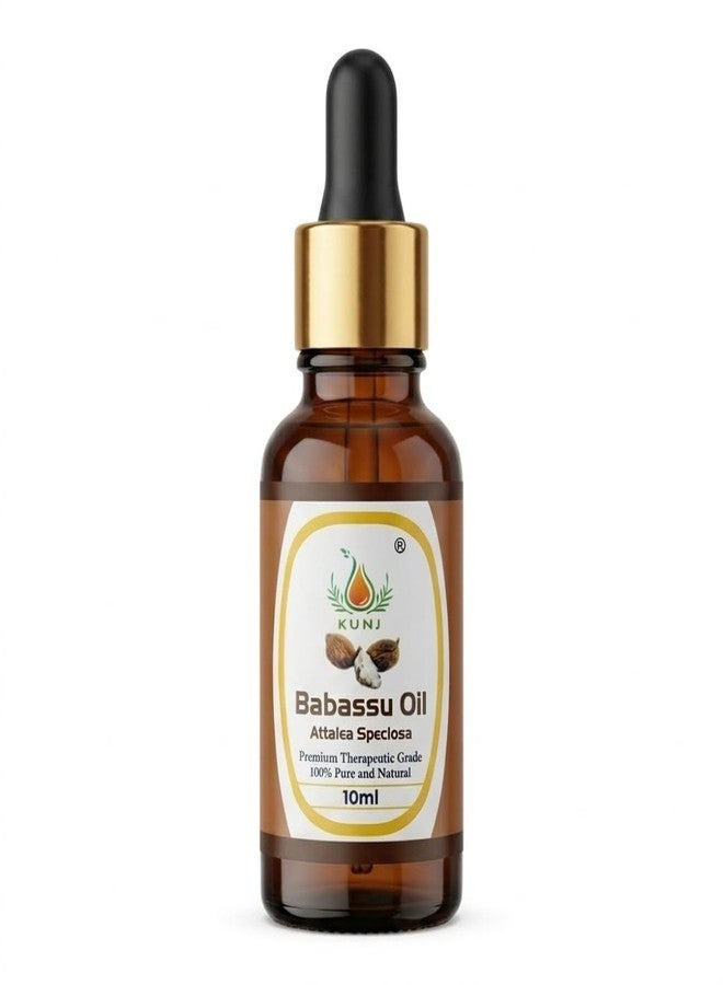 KUNJ Babassu Oil 10ml – 100% Pure & Natural Cold Pressed Undiluted Carrier Oil for Hair, Skin, Face & Body Care | Lightweight Non-Greasy Moisturizing Oil | Fast Absorbing - Image 1