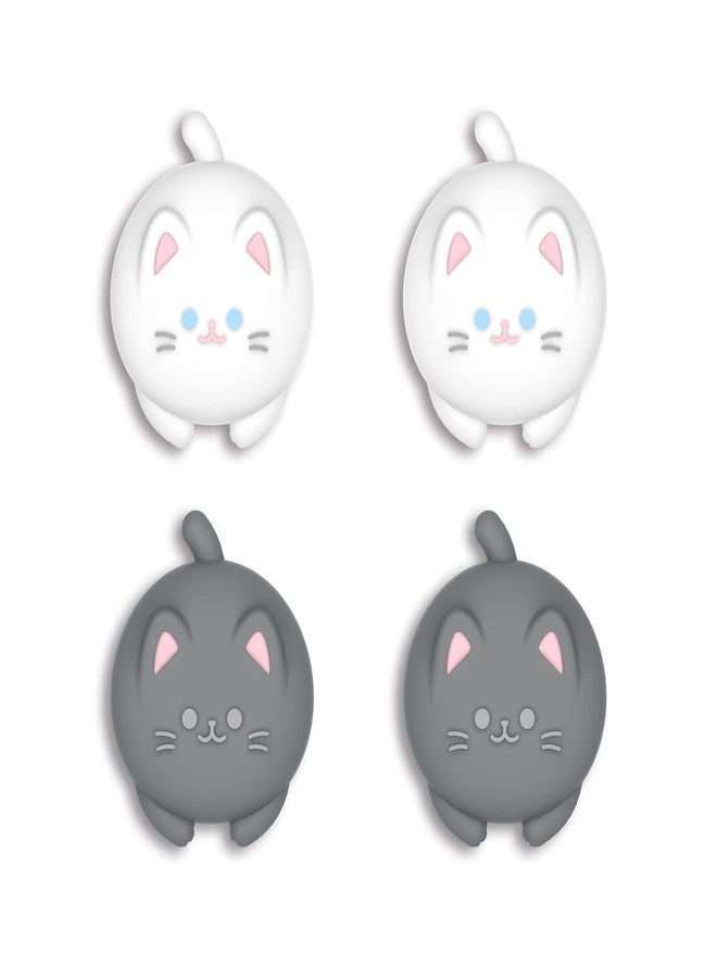 PlayVital 4 Pcs Thumb Grips for Nintendo Switch 2, Kawaii Silicone Thumbstick Caps for Joycon 2, Joystick Cover for Switch 2 Accessories - Cutie Kitty - Image 1