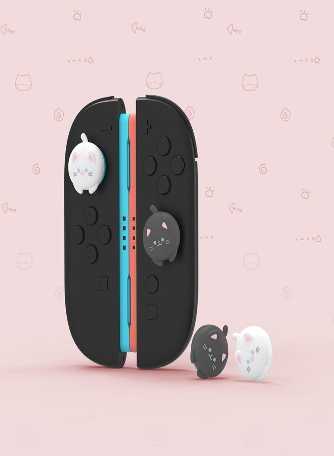 PlayVital 4 Pcs Thumb Grips for Nintendo Switch 2, Kawaii Silicone Thumbstick Caps for Joycon 2, Joystick Cover for Switch 2 Accessories - Cutie Kitty - Image 2