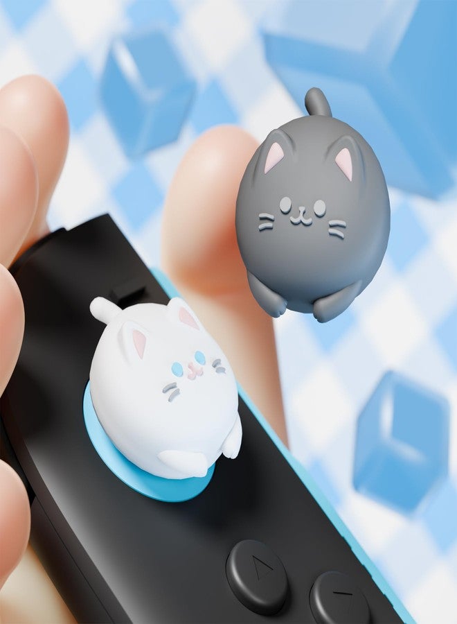 PlayVital 4 Pcs Thumb Grips for Nintendo Switch 2, Kawaii Silicone Thumbstick Caps for Joycon 2, Joystick Cover for Switch 2 Accessories - Cutie Kitty - Image 5