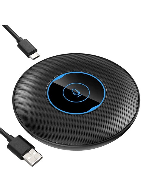 Conference USB Microphone, 360° Omnidirectional Laptop PC Computer External Conference Mic with Mute Button, Compatible with MacOS Windows for Zoom Meeting, Online Learning, Skype VD60
