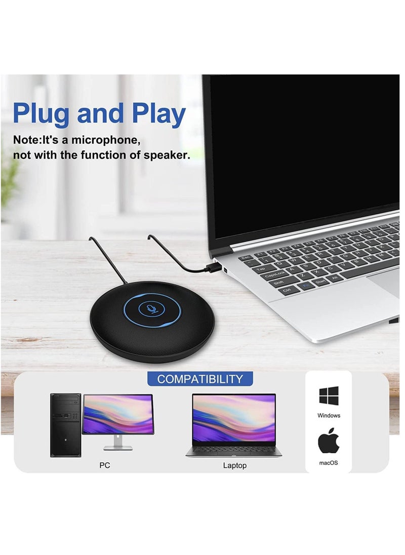 Excefore - Conference USB Microphone, 360° Omnidirectional Laptop PC Computer External Conference Mic with Mute Button, Compatible with MacOS Windows for Zoom Meeting, Online Learning, Skype VD60 - Image 1