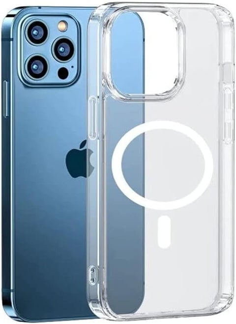 (iPhone 11 pro max) جراب مغناطيسي شفاف لهاتف iPhone 11 Pro Max، متوافق مع MagSafe، جراب هاتف فائق النحافة مصنوع من السيليكون الناعم المقاوم للصدمات ومضاد للخدش ومضاد للانزلاق