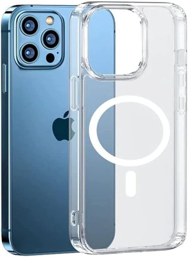 (iPhone 11 pro max) جراب مغناطيسي شفاف لهاتف iPhone 11 Pro Max، متوافق مع MagSafe، جراب هاتف فائق النحافة مصنوع من السيليكون الناعم المقاوم للصدمات ومضاد للخدش ومضاد للانزلاق