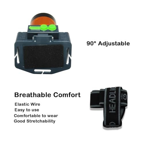 RENMAX Bright Head Mount Torch LED Power Zoom Waterproof Rechargeable 5-10 Hours Battery Backup Blinker Metal Spotlight for Cycling Camping Caving Hiking Hunting Trekking - 1Pc - Image 4