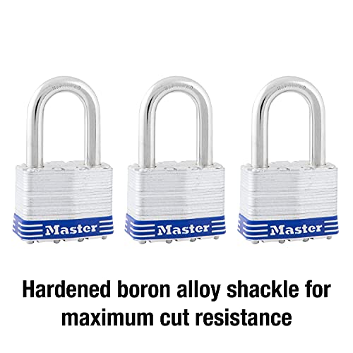 Master Lock 5TRILFPF Outdoor Padlock with Key, 3 Pack Keyed-Alike - Image 3