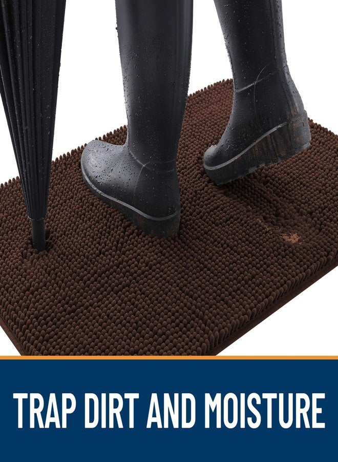 OLANLY Dog Door Mat for Muddy Paws 47x32, Absorbs Moisture and Dirt, Absorbent Non-Slip Washable Mat, Quick Dry Chenille, Mud Mat for Dogs, Entry Indoor Door Mat for Inside Floor, Brown - Image 2