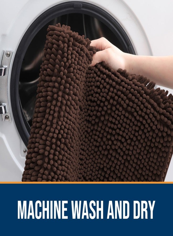 OLANLY Dog Door Mat for Muddy Paws 47x32, Absorbs Moisture and Dirt, Absorbent Non-Slip Washable Mat, Quick Dry Chenille, Mud Mat for Dogs, Entry Indoor Door Mat for Inside Floor, Brown - Image 5