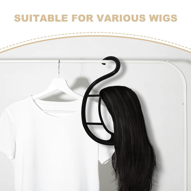 VICASKY 3pcs Hollow Designed Wig Holders Hanging Wig Display Stand Portable Detachable Frames for Home and Travel Use with Black Blue and Rose Red Supports - Image 3