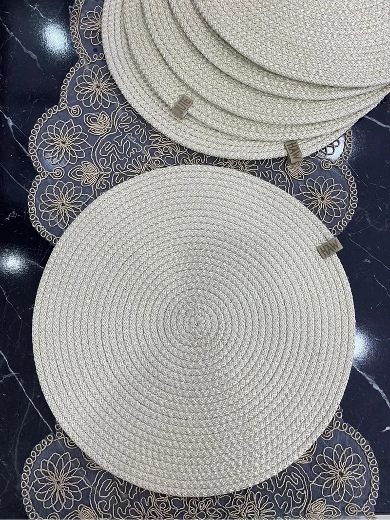 Nisahometeks 6 Pieces Wicker Braided American Service Plate