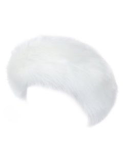 Winter Fluffy Faux Fur Headband Hat Ear Warmer Head Wrap Head Warmer For Women (White)