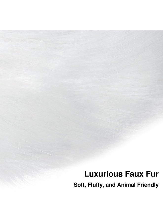 Aiphamy - Winter Fluffy Faux Fur Headband Hat Ear Warmer Head Wrap Head Warmer For Women (White) - Image 1