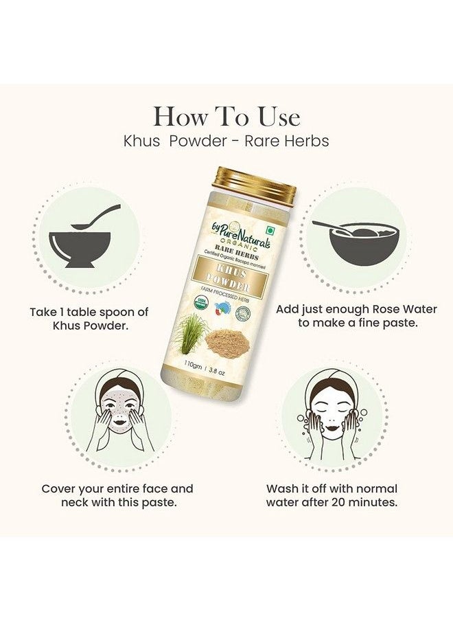 byPurenaturals Organic Rare Herbs Khus Powder 110 Grams ; Boosts Hair Growth ; Face Scrub ; For Healthy Skin And Hair ; Farm Processed Vetiver Powder ; For All Skin Types ; For Men And Women…  - Image 4