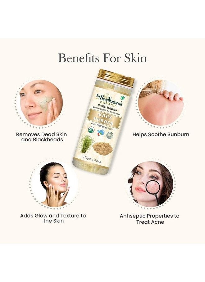 byPurenaturals Organic Rare Herbs Khus Powder 110 Grams ; Boosts Hair Growth ; Face Scrub ; For Healthy Skin And Hair ; Farm Processed Vetiver Powder ; For All Skin Types ; For Men And Women…  - Image 5