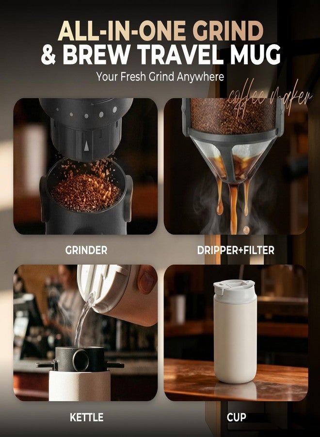 HAUSHOF Portable Electric Coffee Grinder, Travel Coffee Maker and Brewing Kit, Coffee Grinders for Home Use, Portable Pour Over Coffee Maker For Travel, Camping, Car - Image 2