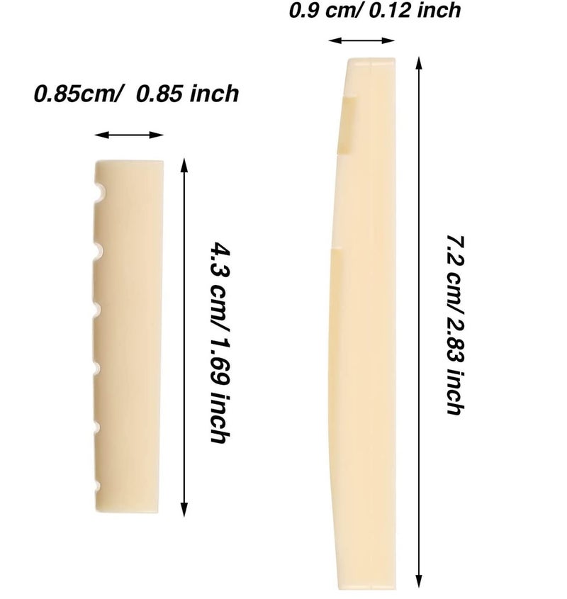 TechBlaze Capo for Acoustic Guitar with Guitar Bridge Pin Combo of Guitar Saddle Set & Capos for Guitar with 5 Colorful Guitar Picks Nut/Saddle/Bridge Pins for Acoustic Guitar - Image 3