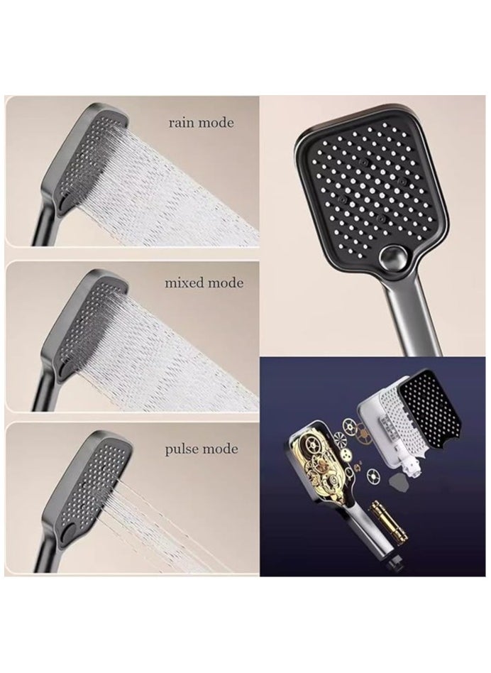 Hihonor - 4-Function Gun Gray Shower Faucet Set Shower System Wall Mount, Digital Display Shower Faucet Set with Bathtub Faucet, 4 Piano Keys Rainfall Shower Set with Shower Head And Handheld,Gun gray - Image 1