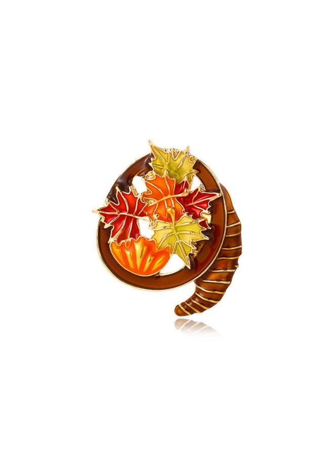 Mark Fairwhale Vintage Exquisite Maple Leaf Enamel Brooch 