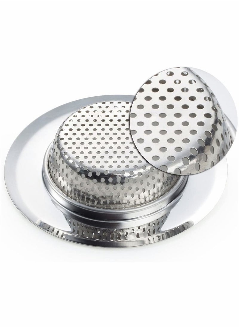 5- Piece Stainless Steel Kitchen Sink Strainer Removable Heavy Duty Drain Filter Perfect for Kitchen Bathroom Basin Laundry Stop Hair Disposal Waste Suitable for drain 8.4cm to 9.4cm Chrome - pzsku/ZCA14E393E63A614D300BZ/45/_/1652082794/feb520a7-afe5-4602-a2a5-b20c064a82a8