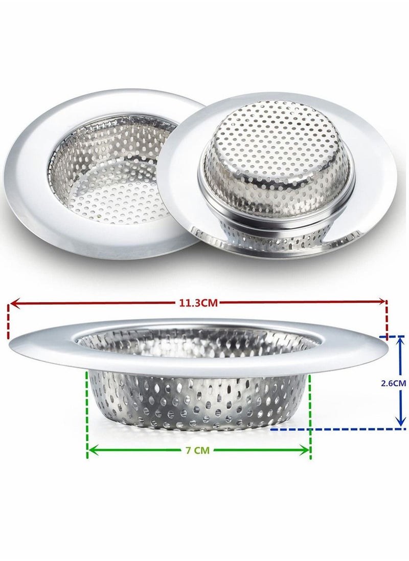 5- Piece Stainless Steel Kitchen Sink Strainer Removable Heavy Duty Drain Filter Perfect for Kitchen Bathroom Basin Laundry Stop Hair Disposal Waste Suitable for drain 8.4cm to 9.4cm Chrome - pzsku/ZCA14E393E63A614D300BZ/45/_/1652082795/641be1e1-6063-4277-867d-efa8ec882c87