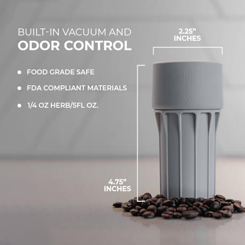 Staze Air Tight Smell Proof Container (148ml) – Vacuum Seal Jar with UV Protection, Waterproof Food Storage Canister, Portable Small Smell Proof Jar for Coffee, Herb, Spice & Gummies - (CLOUD) - Image 5
