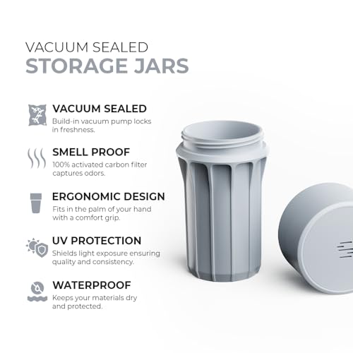 Staze Air Tight Smell Proof Container (148ml) – Vacuum Seal Jar with UV Protection, Waterproof Food Storage Canister, Portable Small Smell Proof Jar for Coffee, Herb, Spice & Gummies - (CLOUD) - Image 3