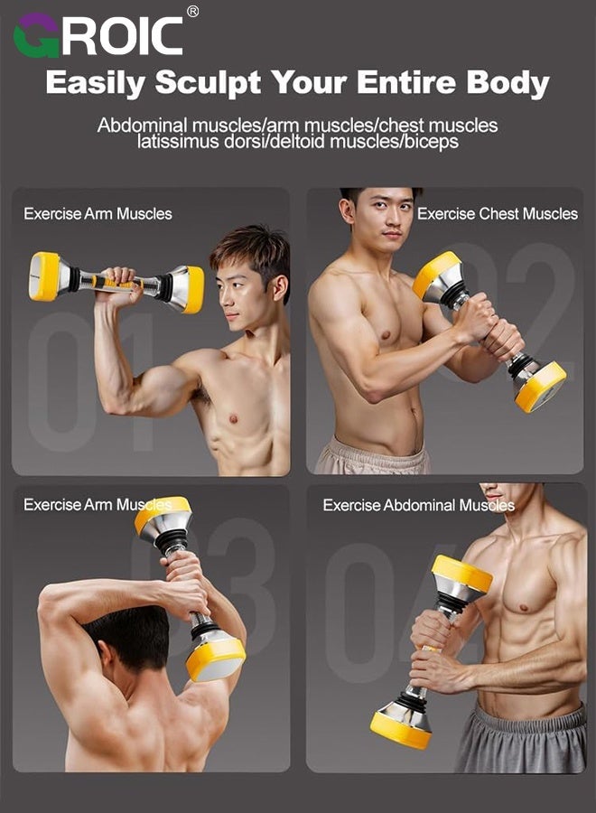GROIC Shaking Dumbbells - Adjustable Dumbbell Set,Shake Adjustable Resistance up to 10-30kg,Vibration Fitness Equipment for Arm, Dumbbell Shaker Home Gym Exercise Equipment for Strength Training - Image 4