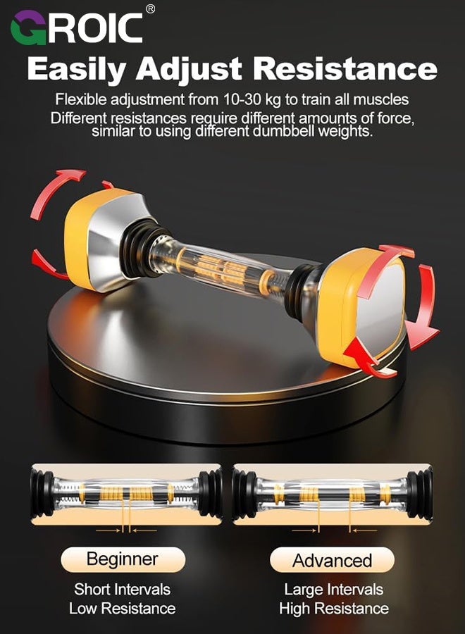 GROIC Shaking Dumbbells - Adjustable Dumbbell Set,Shake Adjustable Resistance up to 10-30kg,Vibration Fitness Equipment for Arm, Dumbbell Shaker Home Gym Exercise Equipment for Strength Training - Image 2