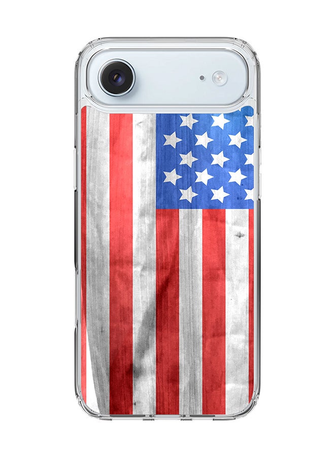 Stylizedd Classic Clear MagSafe Case for iPhone 17 Air , Hybrid Soft Case Flexible Edges Anti Drop TPU PC Gel Thin Transparent Cover [ Designed for iPhone 17 Air ] - USA Grunge Flag Full Print