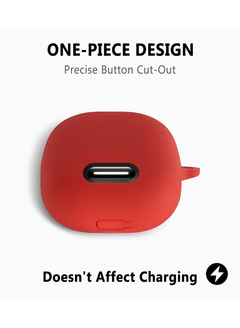 Compatible with Anker Soundcore Liberty 4 NC Case Cover Soft Silicone Shockproof Protective Case Skin for Wireless Earbuds (Red) - Image 3