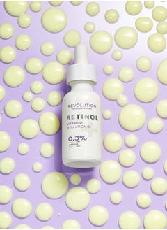 Revolution Skincare 0.3% Retinol Serum with Vitamins & Hyaluronic Acid Serum, Hydrates & Evens Skin Tone, Vegan & Cruelty-Free, 1.01fl.oz/30ml