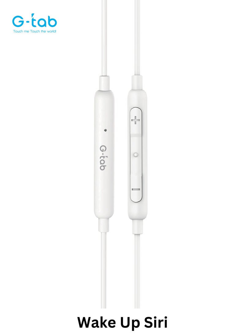 G-Tab GEL01, High Quality Audio, MFI Certified, Wake Up SIRI, 1.2 M Long, Microphone & Volume Control, Lightning Connector Stereo Wired Earphone for iPhone/iPod/iPad - Image 3