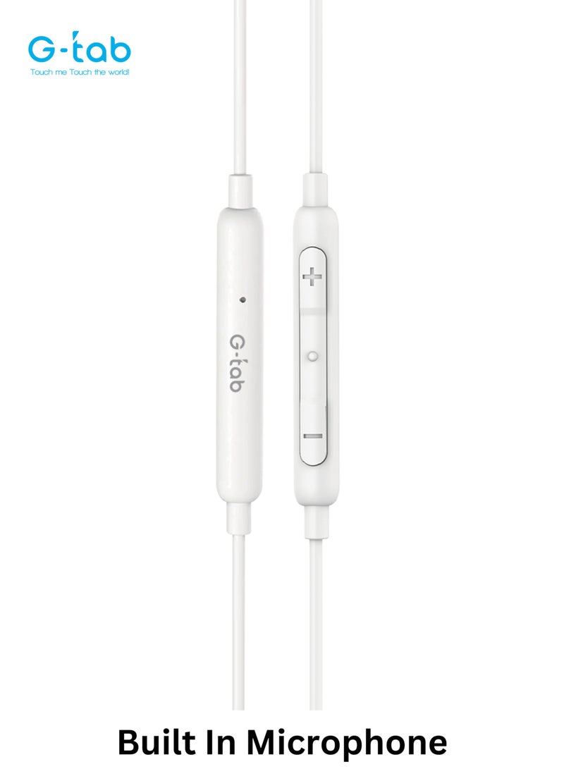 G-Tab GEL01, High Quality Audio, MFI Certified, Wake Up SIRI, 1.2 M Long, Microphone & Volume Control, Lightning Connector Stereo Wired Earphone for iPhone/iPod/iPad - Image 4