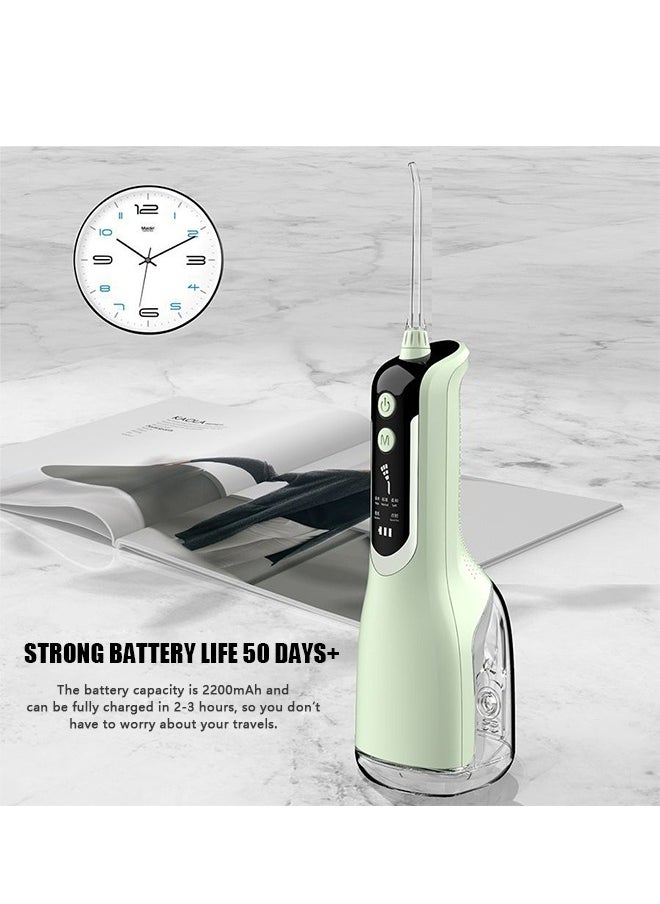 Beyond - Water Dental Flosser Teeth, Portable Cordless Oral Irrigator with 5 Jet Tips, PX7 Waterproof Electric Waterflosser Flossing Machine (Green) - Image 1