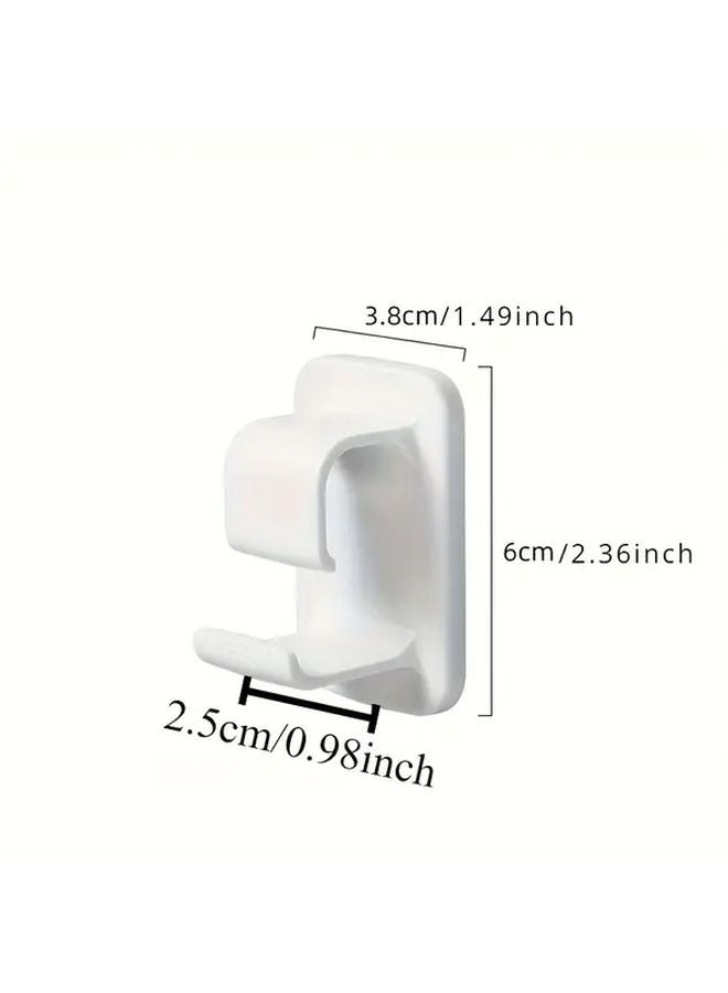 White Wall Mounted Washbasin Hooks 2pcs Adjustable Height Bathroom Kitchen Organizer - Image 3