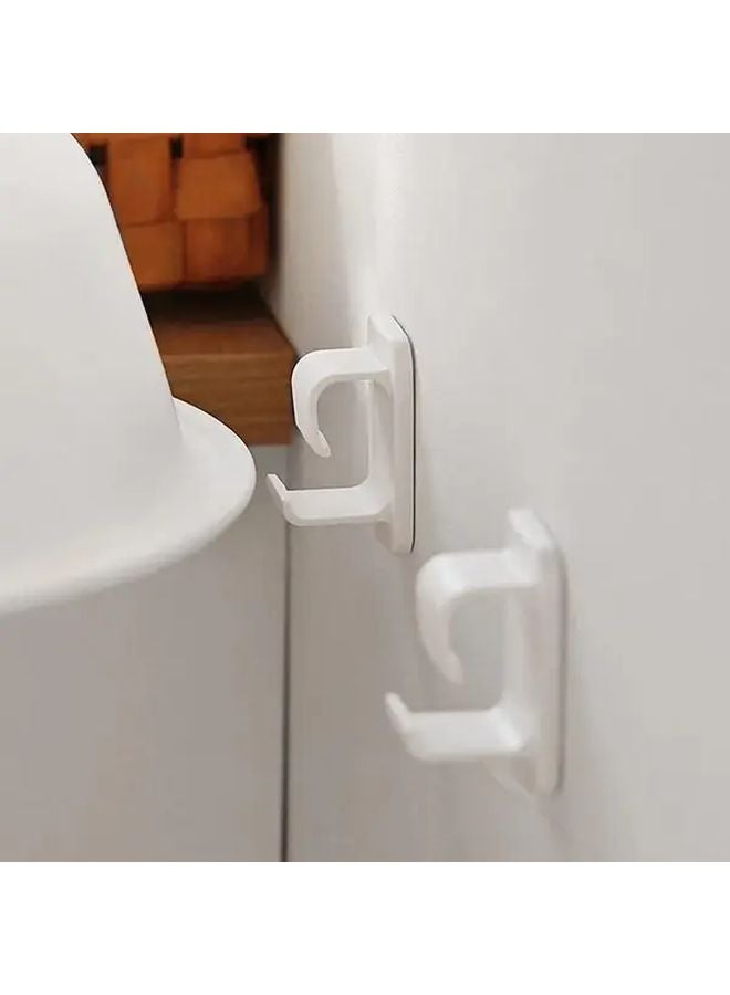 White Wall Mounted Washbasin Hooks 2pcs Adjustable Height Bathroom Kitchen Organizer - Image 1
