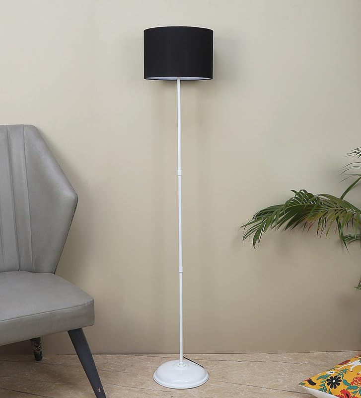 tu casa Metal Floor Lamp (Foldable) - Standing Lamp for Living Room & Bedroom, Elegant Home Decor Item, (Black Shade) - Image 3