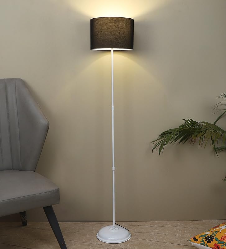 tu casa Metal Floor Lamp (Foldable) - Standing Lamp for Living Room & Bedroom, Elegant Home Decor Item, (Black Shade) - Image 2