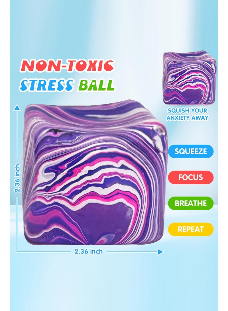 Needoh Fidget Toys Squishy Stress Cube, Stress Balls for Kids Adults Squishies Stress Relief, Ice Squishy Cube Sugar Balls, Sensory Toys for Kids with Autism, Fidgets for Classroom Prize Toys (Pink) - Image 3