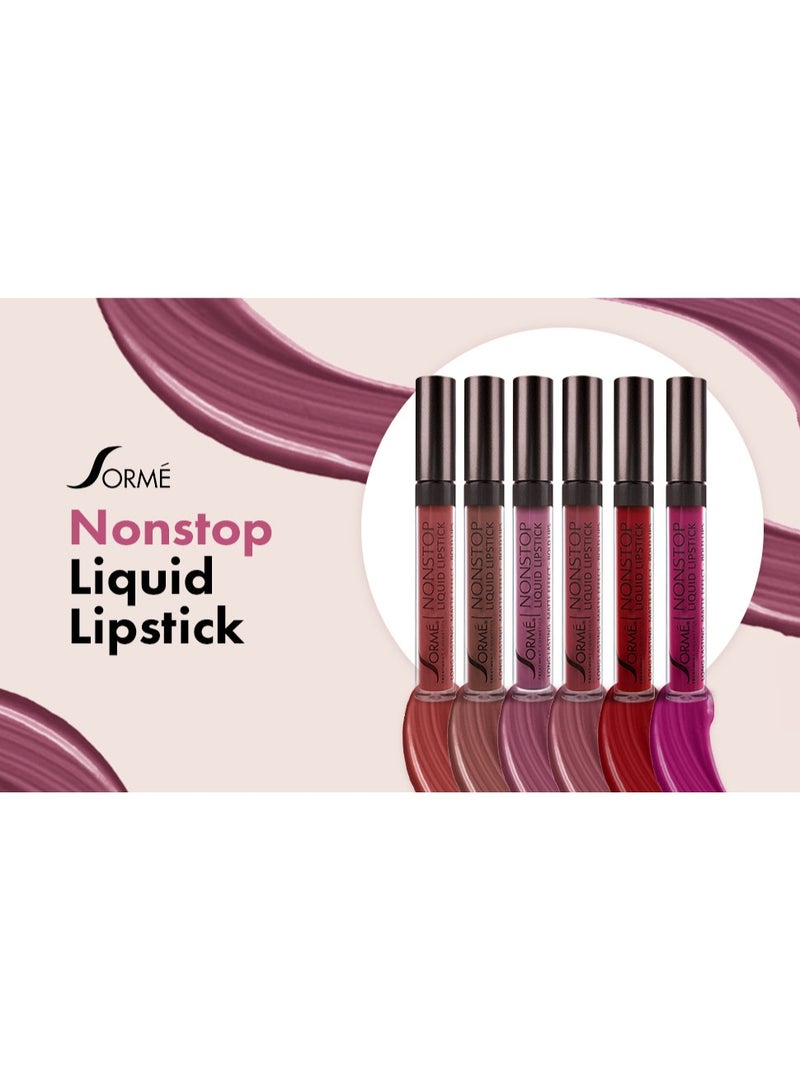 Sorme Nonstop Liquid Lips Moisturizing Matte Lipstick -Orchid 275 - Image 3