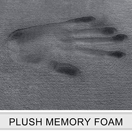 FEELSO Memory Foam Bath Mat Set, 3 Piece Bathroom Rugs Non Slip and Absorbent Mats, 20x31 Inches Floor Mat, 20x22 Inches U-Shaped Contour Rug and Toilet Lid Cover for Tub Shower & Bath Room, Gray - Image 4