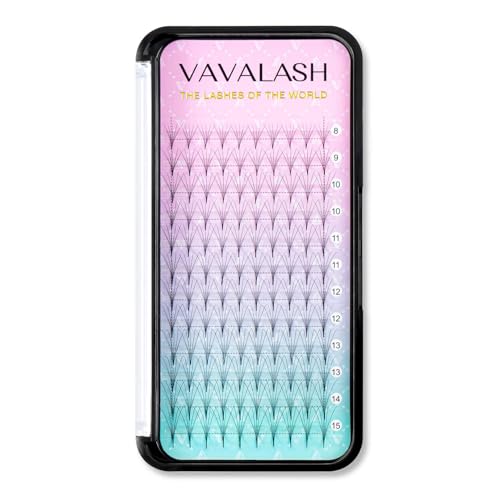 VAVALASH Eyelash Extensions 3D 4D 5D 6D 8D 9D 10D Thickness 00701 CD Curl Eyelashes Middle Stem Long Stem Heat Bonded Premade Fans Russian Volume Lash Extensions Supplies Middle Stem 5D007C12mm - Image 1