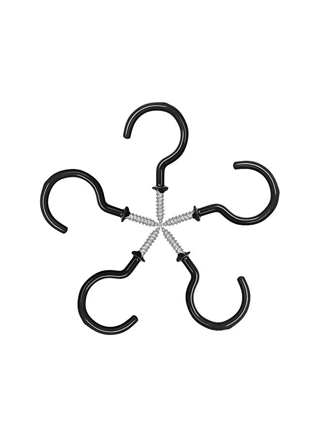 PROMASS promass 20 Pack Cup Hook Ceiling Hooks, 2.9 Inches Vinyl Coated Screw-in Hanger for Indoor and Outdoor Use - Black  - Image 2