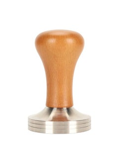 Thoraya Coffee Tamper Solid Wood Handle Stainless Steel Easy to Use Coffee Press Tamper Coffee Machine Accessories for Home Coffee Shop Brown 58mm/2.3in  - Image 1