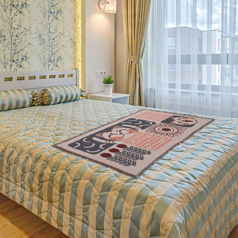 Multi-function Throw Blanket Delicate Bohemian Style Double-side Design Sofa Blanket - Image 2