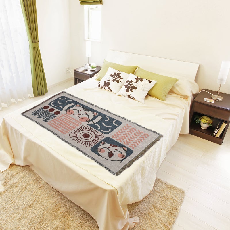 Multi-function Throw Blanket Delicate Bohemian Style Double-side Design Sofa Blanket - Image 4